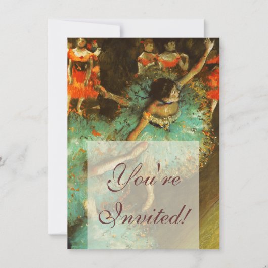 Ballerina Dance Groene Danser Edger Degas Schilder Kaart (Voorkant)