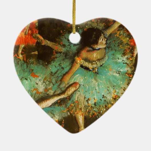 Ballerina Dance Groene Danser Edger Degas Schilder Keramisch Ornament (Achterkant)