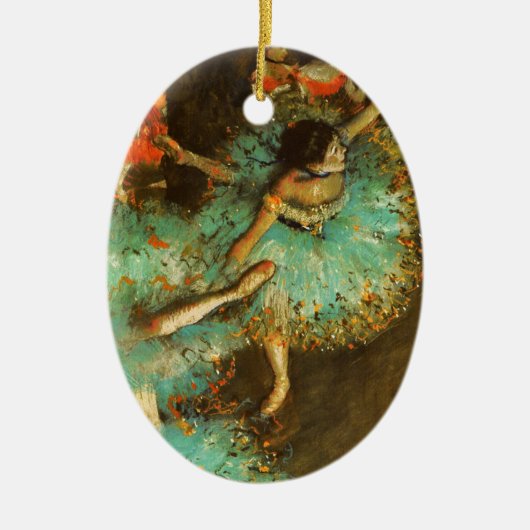 Ballerina Dance Groene Danser Edger Degas Schilder Keramisch Ornament (Voorkant)