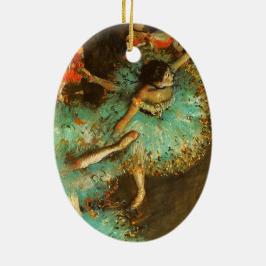 Ballerina Dance Groene Danser Edger Degas Schilder Keramisch Ornament (Achterkant)
