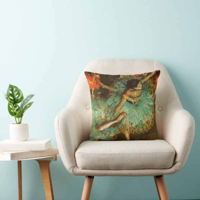 Ballerina Dance Groene Danser Edger Degas Schilder Kussen (Stoel)