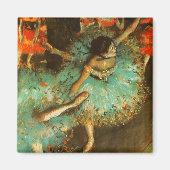 Ballerina Dance Groene Danser Edger Degas Schilder Magneet (Voorkant)