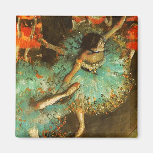 Ballerina Dance Groene Danser Edger Degas Schilder Magneet (Voorkant)