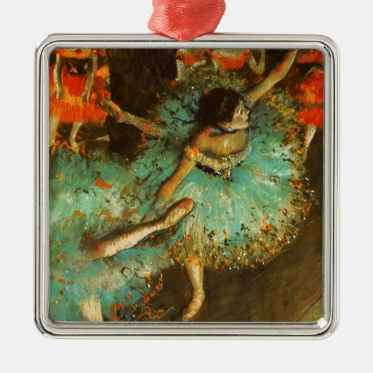 Ballerina Dance Groene Danser Edger Degas Schilder Metalen Ornament (Voorkant)