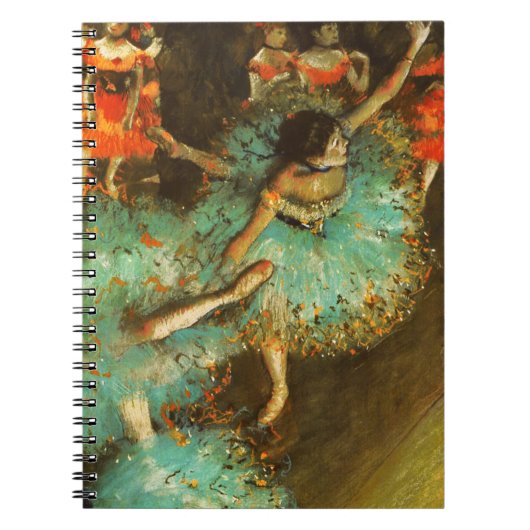 Ballerina Dance Groene Danser Edger Degas Schilder Notitieboek (Voorkant)