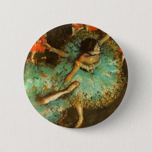 Ballerina Dance Groene Danser Edger Degas Schilder Ronde Button 5,7 Cm (Voorkant)