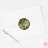 Ballerina Dance Groene Danser Edger Degas Schilder Ronde Sticker (Envelop)
