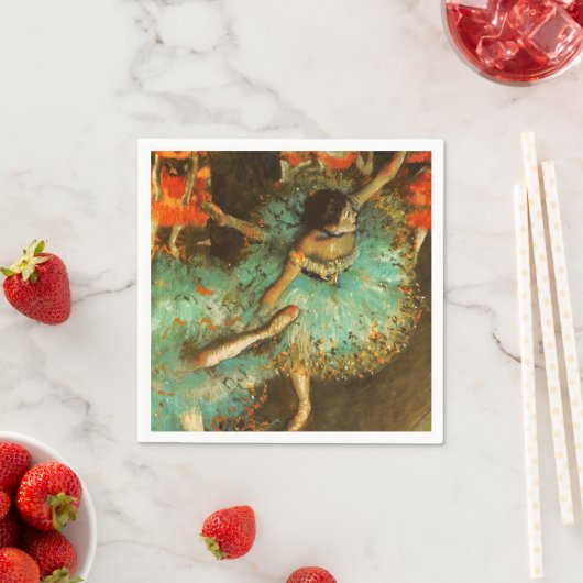 Ballerina Dance Groene Danser Edger Degas Schilder Servet (Insitu)