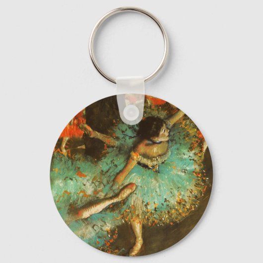 Ballerina Dance Groene Danser Edger Degas Schilder Sleutelhanger (Voorkant)