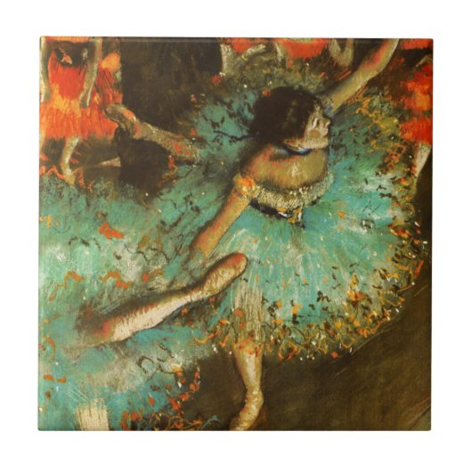 Ballerina Dance Groene Danser Edger Degas Schilder Tegeltje (Voorkant)
