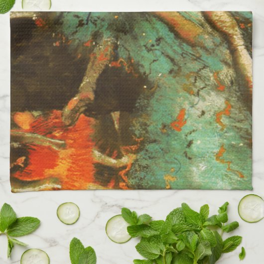 Ballerina Dance Groene Danser Edger Degas Schilder Theedoek (Gevouwen)