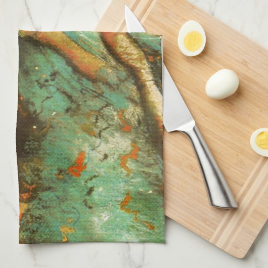 Ballerina Dance Groene Danser Edger Degas Schilder Theedoek (Quarter Fold)