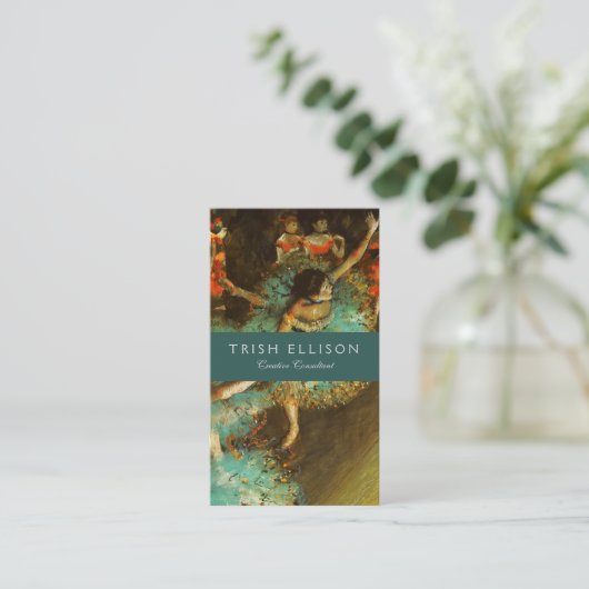 Ballerina Dance Groene Danser Edger Degas Schilder Visitekaartje (Staand voorkant)