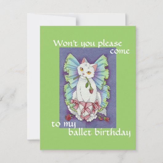 Ballerina Dance Kitty Cat Cute Birthday-kaart Kaart (Voorkant)