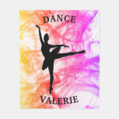Ballerina Dance Pastel Waterverf Fleece Blanket (Voorkant)