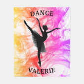 Ballerina Dance Pastel Waterverf Fleece Blanket (Voorkant)