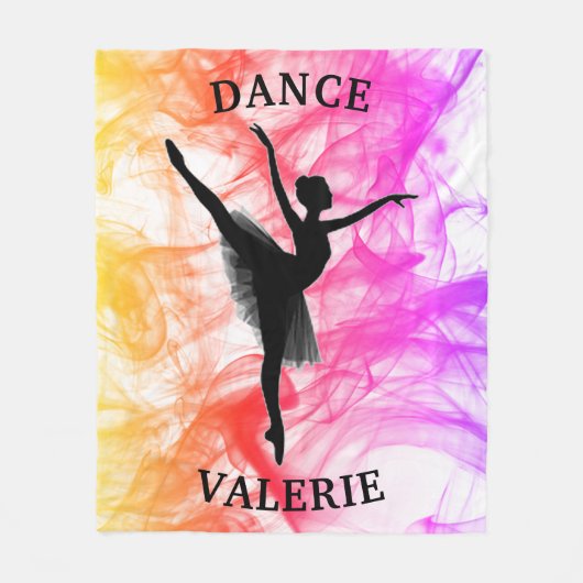 Ballerina Dance Pastel Waterverf Fleece Blanket (Voorkant)