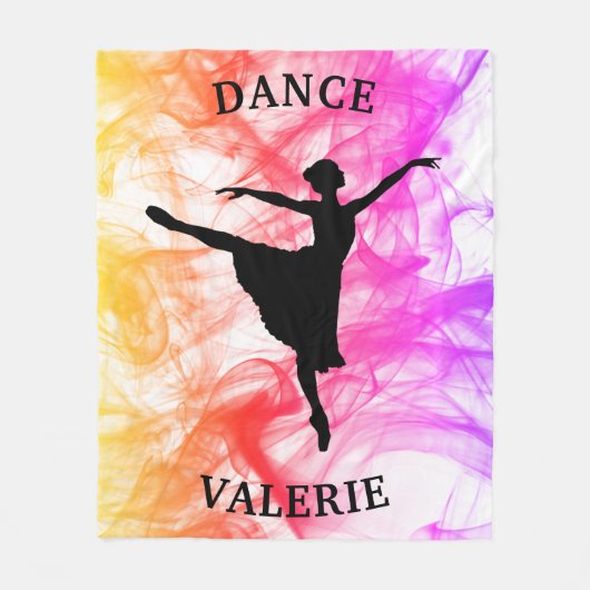 Ballerina Dance Pastel Waterverf Fleece Blanket Deken (Voorkant)