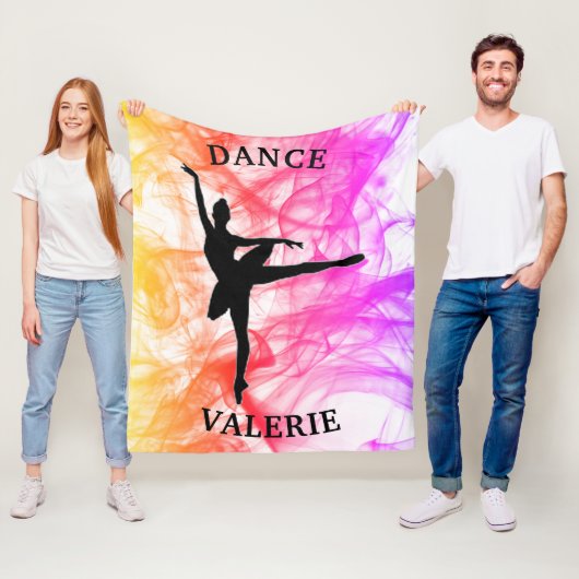 Ballerina Dance Pastel Waterverf Fleece Blanket Deken (In situ)