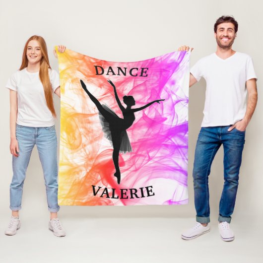 Ballerina Dance Pastel Waterverf Fleece Blanket Deken (In situ)