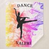 Ballerina Dance Pastel Waterverf Sherpa Deken (Voorkant)