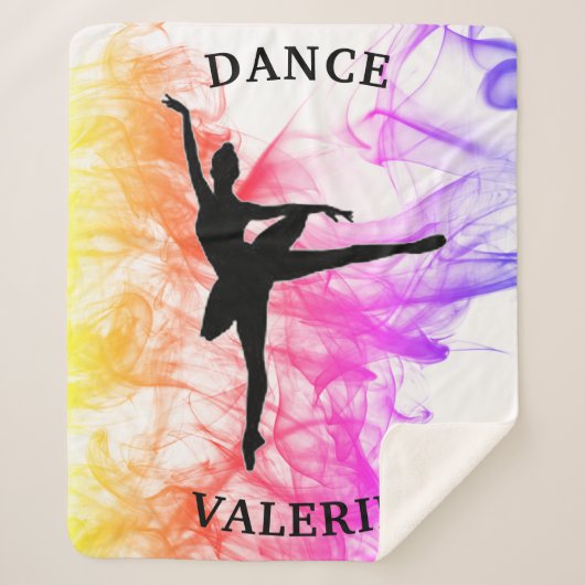 Ballerina Dance Pastel Waterverf Sherpa Deken (Voorkant)
