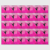 Ballerina Dance Pink Ombre Sparkle Cadeaupapier (Vlak)