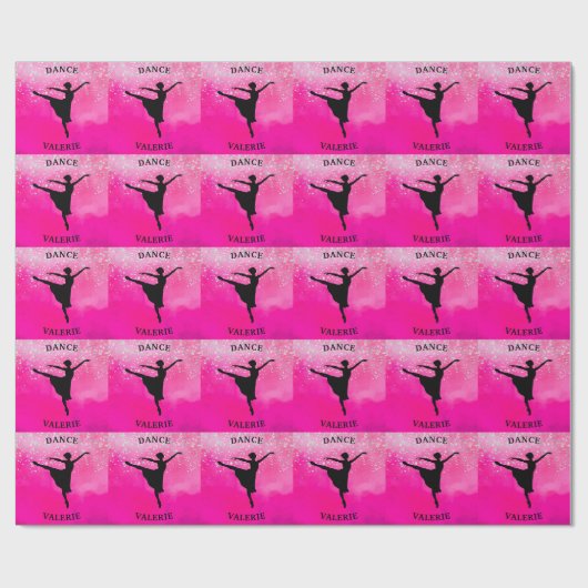 Ballerina Dance Pink Ombre Sparkle Cadeaupapier (Vlak)