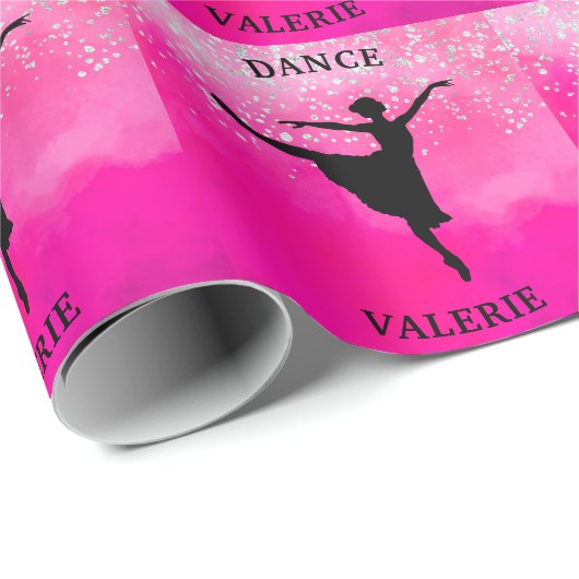 Ballerina Dance Pink Ombre Sparkle Cadeaupapier (Rol Hoek)