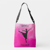 Ballerina Dance Pink Ombre Sparkle Crossbody Tas (Achterkant)