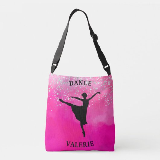 Ballerina Dance Pink Ombre Sparkle Crossbody Tas (Achterkant)