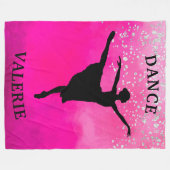 Ballerina Dance Pink Ombre Sparkle Fleece Deken (Voorkant (Horizontaal))