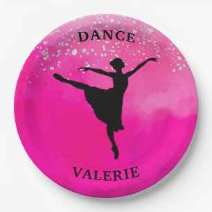 Ballerina Dance Pink Ombre Sparkle Papieren Bordje