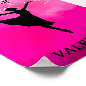 Ballerina Dance Pink Ombre Sparkle Poster (Hoek)
