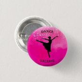 Ballerina Dance Pink Ombre Sparkle Ronde Button 3,2 Cm (Voorkant /achterkant)