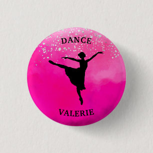 Ballerina Dance Pink Ombre Sparkle Ronde Button 3,2 Cm