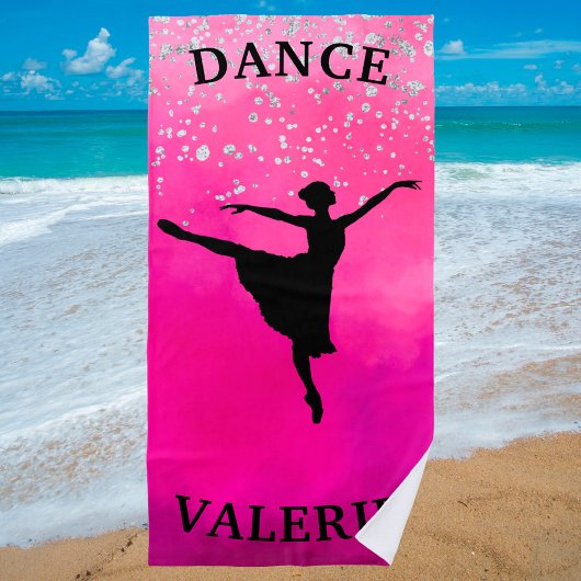 Ballerina Dance Pink Ombre Sparkle Strandlaken