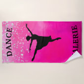 Ballerina Dance Pink Ombre Sparkle Strandlaken (Voorkant)