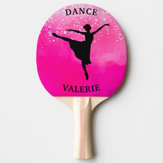 Ballerina Dance Pink Ombre Sparkle Tafeltennisbatje (Voorkant)
