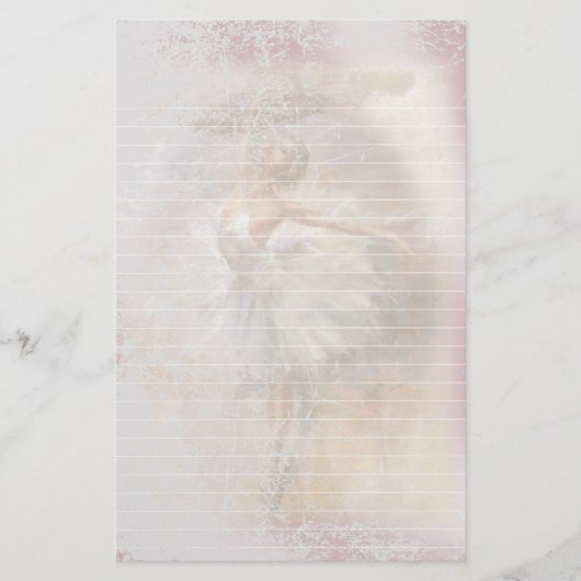 Ballerina Dance Pose Wit Lined Briefpapier (Voorkant)