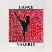 Ballerina Dance Puzzle met hart en haar naam! Legpuzzel (Verticaal)