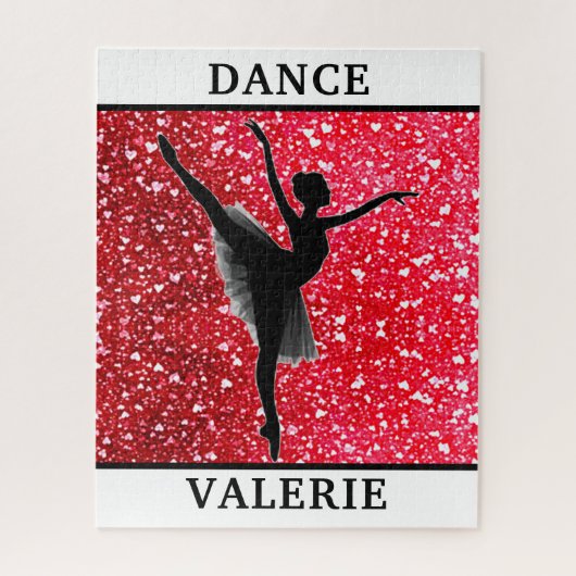 Ballerina Dance Puzzle met hart en haar naam! Legpuzzel (Verticaal)