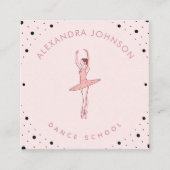  Ballerina Dance School Studio Sociale Media Vierkante Visitekaartje (Voorkant)