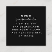 Ballerina Dance School Studio Zwart-wit Vierkante Visitekaartje (Achterkant)