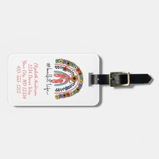 Ballerina Dance Studio Ballet Instructor Dancer Bagagelabel (Voorkant horizontaal)