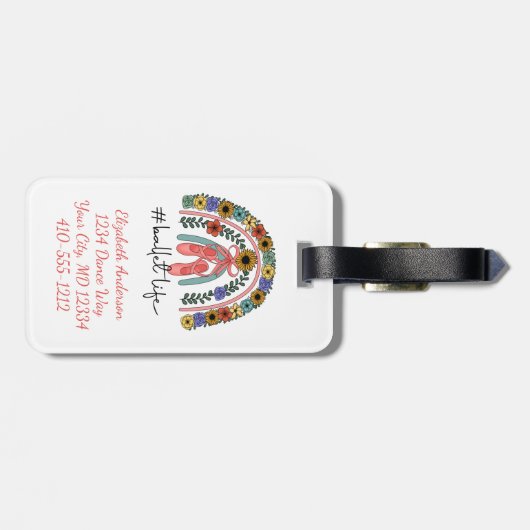 Ballerina Dance Studio Ballet Instructor Dancer Bagagelabel (Achterkant horizontaal)