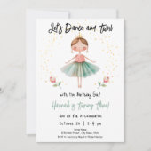 Ballerina Dance Twirl 3e verjaardag Meisje Kaart (Voorkant)