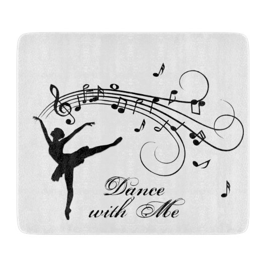 Ballerina Dance with Me Music Glass Snijplank (Voorkant)