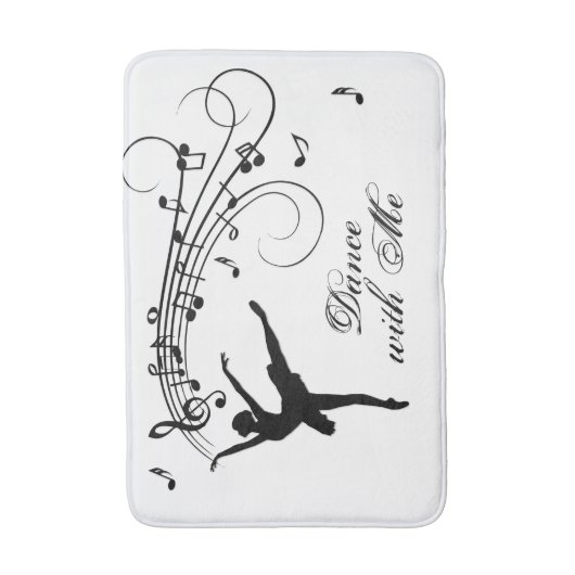 Ballerina Dance with Me Music Note Badmat (Voorkant Verticaal)