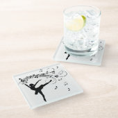 Ballerina Dance with Me Music Note Glazen Onderzetter (Schuin)